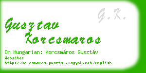 gusztav korcsmaros business card